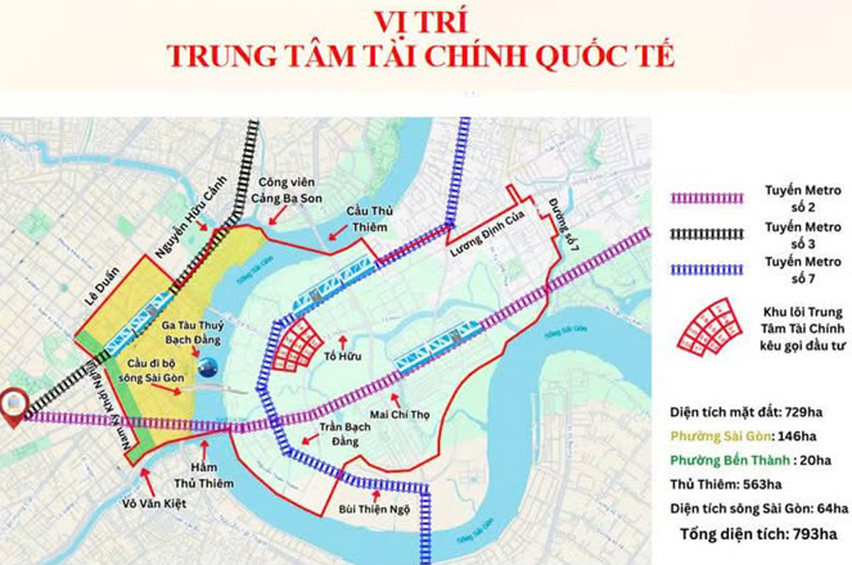 Vị trí Trung tâm Tài chính Quốc tế Thủ Thiêm (IFC)
