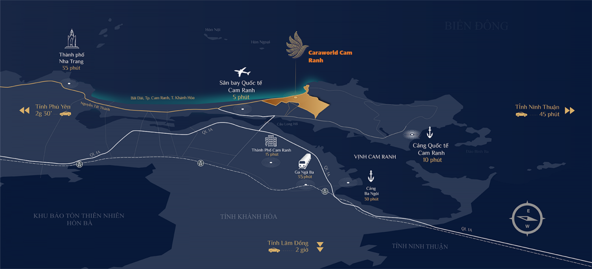 Vị trí Caraworld Cam Ranh